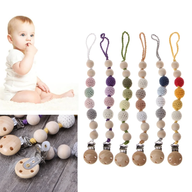 High Quality 1 Pc Baby Wooden Beaded Pacifier Holder Clip Nipple Teether Kids Dummy Strap Chain Hot New Design
High Quality 1 Pc Baby Wooden Beaded Pacifier Holder Clip Nipple Teether Kids Dummy Strap Chain Hot New Design