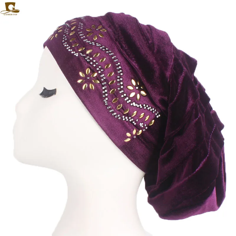NEW Luxury Diamante Velvet Pleated Turban Dreadlock Sleeping Cap Baggy Hat for Hair Loss Muslim Hijab Slouch Caps Headwear
NEW Luxury Diamante Velvet Pleated Turban Dreadlock Sleeping Cap Baggy Hat for Hair Loss Muslim Hijab Slouch Caps Headwear