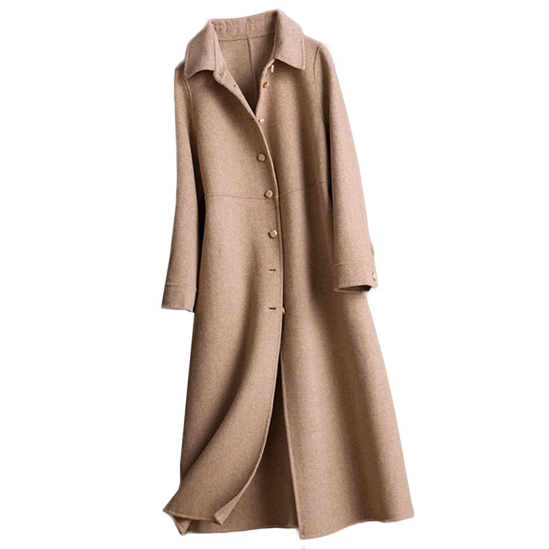 Autumn Winter Pure Wool Coat Handmade Cashmere Double-Sided Jacket Work Office Lady Long Sleeve Mujer Outerwear
Autumn Winter Pure Wool Coat Handmade Cashmere Double-Sided Jacket Work Office Lady Long Sleeve Mujer Outerwear