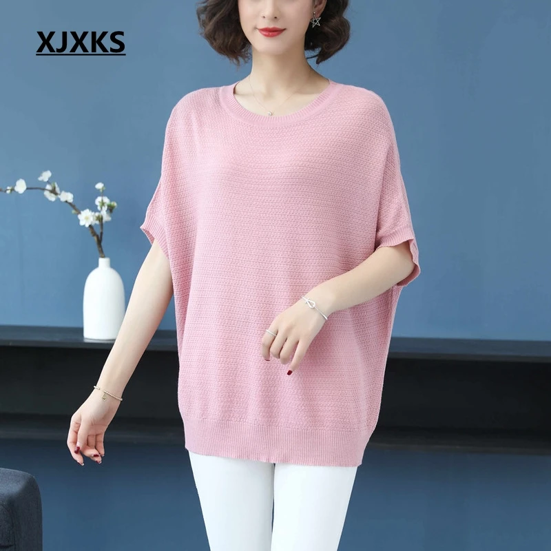 XJXKS Sweater Women 2019 Pull Femme Bat Sleeve Plus Size Ladies Pullover Sweater Elasticity Comfortable Young Women Sweaters
XJXKS Sweater Women 2019 Pull Femme Bat Sleeve Plus Size Ladies Pullover Sweater Elasticity Comfortable Young Women Sweaters