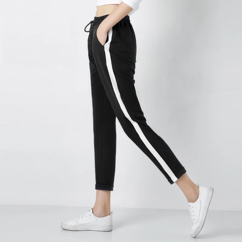 Top Fashion Women Casual Striped Harem Pants Women Black Casual High Waist Pants Drawstring Loose Trousers Pantalon Femme
Top Fashion Women Casual Striped Harem Pants Women Black Casual High Waist Pants Drawstring Loose Trousers Pantalon Femme