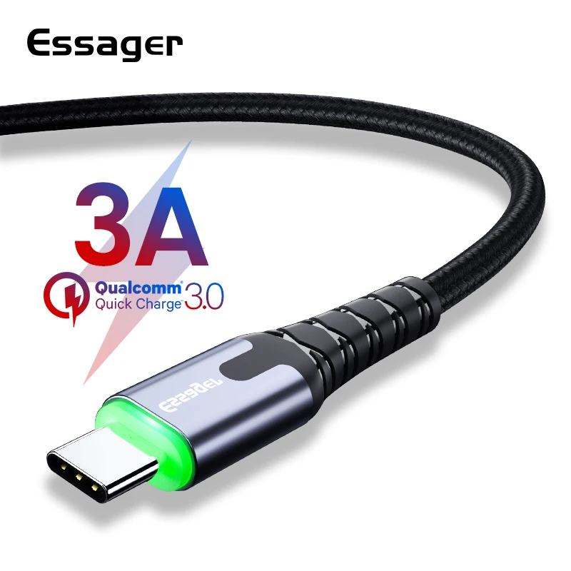 Essager USB Type C Cable 3m Fast Charge Wire Cord USBC Type-C Cable for Xiaomi Redmi Note 8 7 Samsung Mobile Phone USB-C Charger
Essager USB Type C Cable 3m Fast Charge Wire Cord USBC Type-C Cable for Xiaomi Redmi Note 8 7 Samsung Mobile Phone USB-C Charger