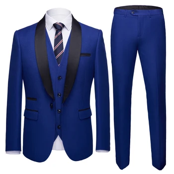 Men's wedding gown 2018 men's shawl collar 3 slim Burgundy suits men's royal blue tuxedo/ black dress for dinner
Men's wedding gown 2018 men's shawl collar 3 slim Burgundy suits men's royal blue tuxedo/ black dress for dinner