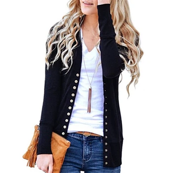 Women Coat Fashion Ladies Button Long Sleeve Knitted Sweater Cardigan Tops Solid Color Knitwear Female Ladies Coats And Jackets
Women Coat Fashion Ladies Button Long Sleeve Knitted Sweater Cardigan Tops Solid Color Knitwear Female Ladies Coats And Jackets
