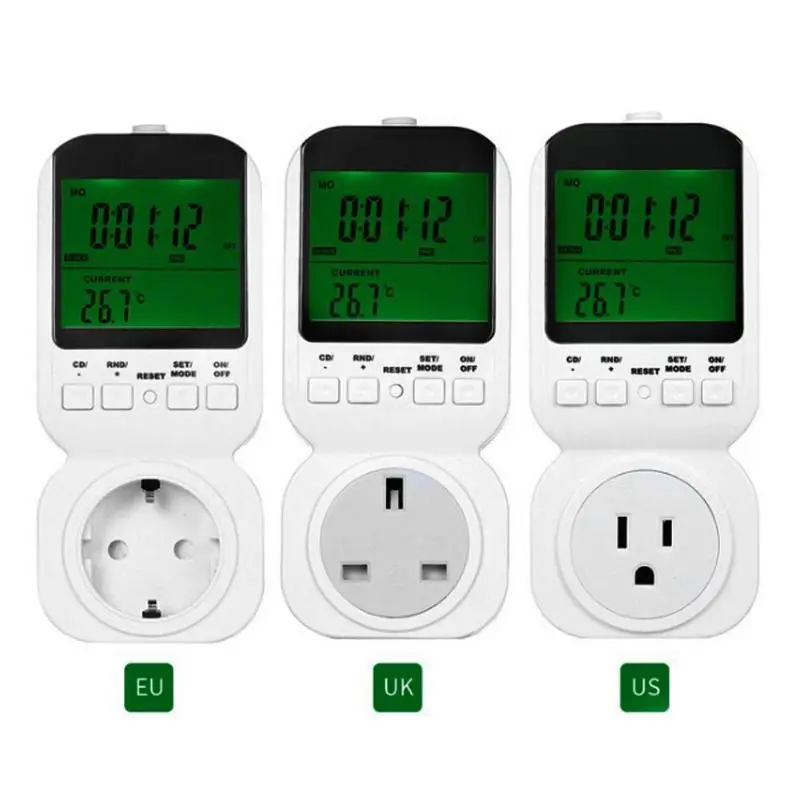 

UK/US/EU Plug TS-4000 Multi-function Thermostat Timer Switch Socket with Sensor Probe Adjustable 12/24 Hour LCD Display