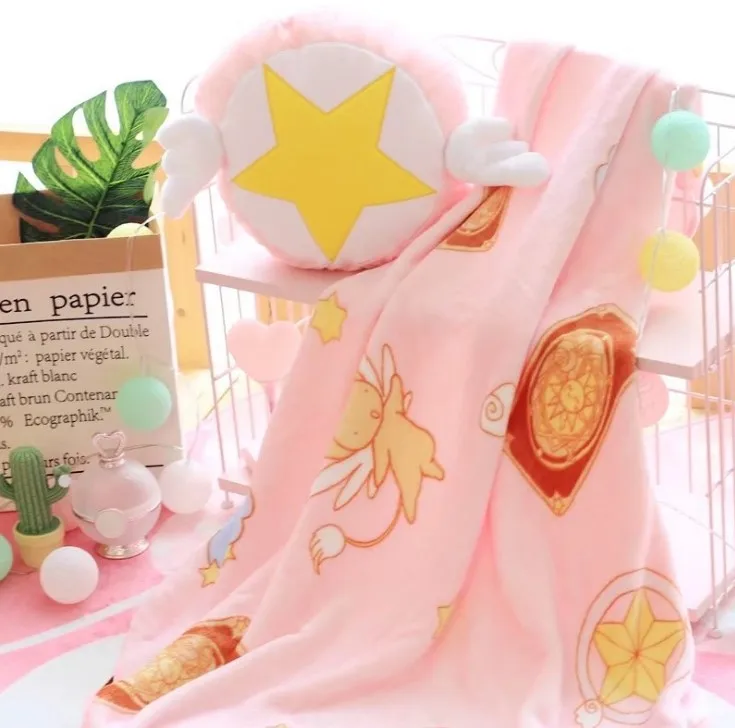 Candice guo! super cute plush toy Cardcaptor Sakura star wings cushion pillow blanket creative birthday Christmas gift 1pc | Игрушки и