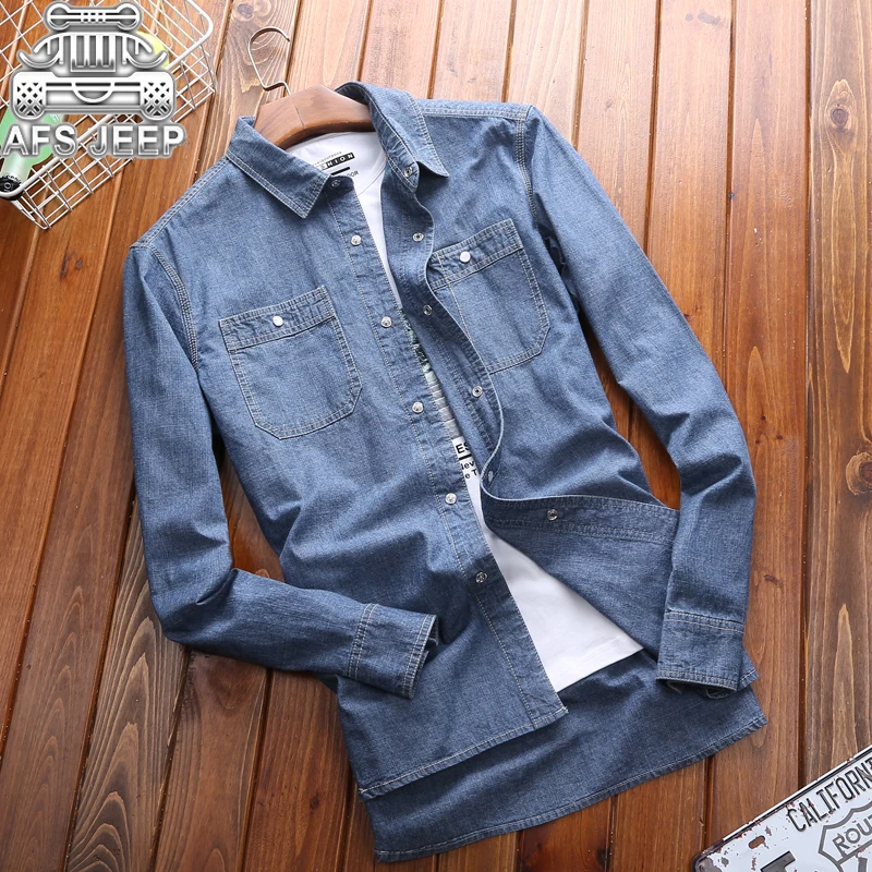 Brand AFS JEEP Size 5XL Plus Size Men Shirts New 2019 Denim Jeans Shirt Autumn Long Sleeve Classic British Style Design
Brand AFS JEEP Size 5XL Plus Size Men Shirts New 2019 Denim Jeans Shirt Autumn Long Sleeve Classic British Style Design