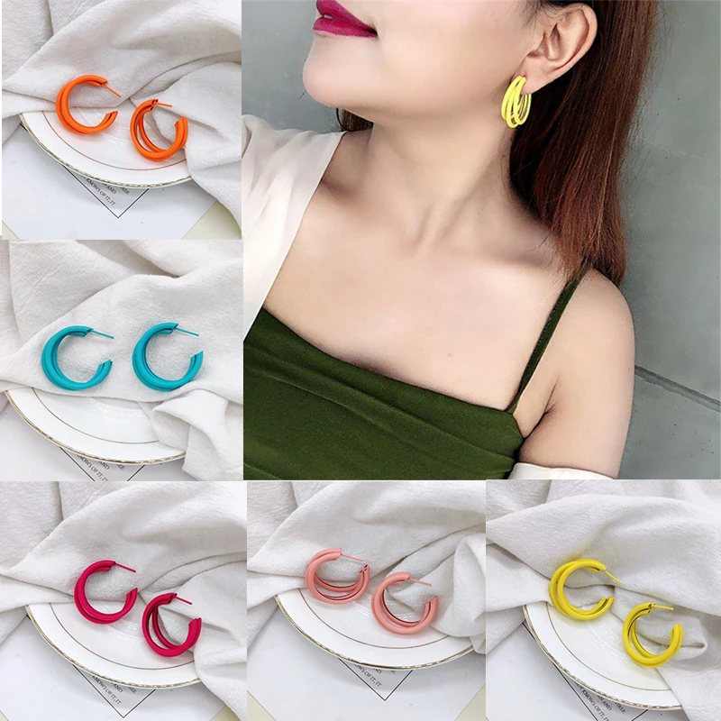 VIVILADY Candy Color Multilayer Circle Women Hoop Earrings Charming Alloy Trendy Summer Beach Major Jewelry Brincos
VIVILADY Candy Color Multilayer Circle Women Hoop Earrings Charming Alloy Trendy Summer Beach Major Jewelry Brincos