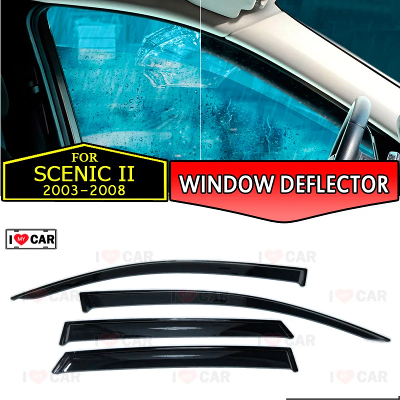 Window deflectors for Renault Scenic II 2003-2008 car window deflector wind guard vent sun rain visor cover car styling
Window deflectors for Renault Scenic II 2003-2008 car window deflector wind guard vent sun rain visor cover car styling