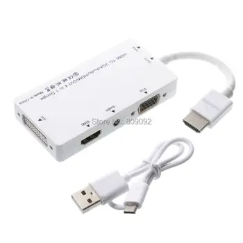 1080P 4-in-1 HDMI Male to VGA HDMI DVI Female with Audio USB Adapter Cable Converter For PC Laptop
1080P 4-in-1 HDMI Male to VGA HDMI DVI Female with Audio USB Adapter Cable Converter For PC Laptop