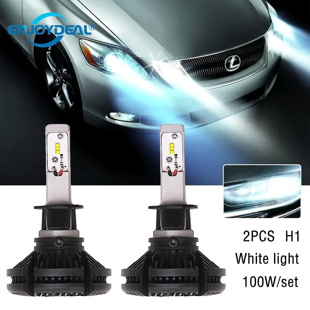 2pc H1 X3 Car Headlight Light IP67 Waterproof 6000LM Led Fog Bulb Auto DRL Headlamp 100W
