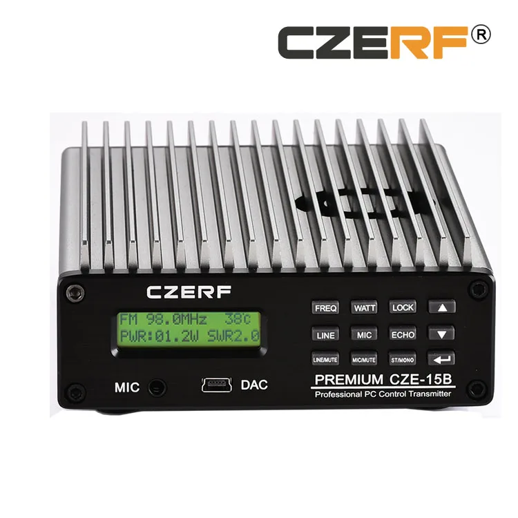 

Promotion Free Shipping CZE-15B wireless 15W FM Broadcast Transmitter PLL Stereo LCD