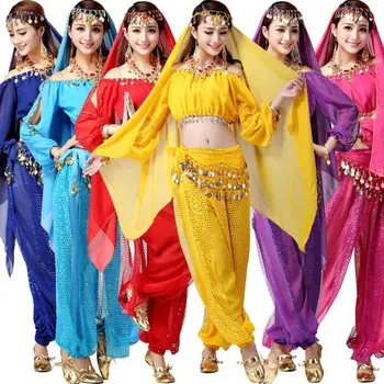 4pcs Adult Belly Dance Costume Set Bollywood Tribal Gypsy Costume Indian Bellydance Dress Women Belly Dancing Costume Sets
4pcs Adult Belly Dance Costume Set Bollywood Tribal Gypsy Costume Indian Bellydance Dress Women Belly Dancing Costume Sets