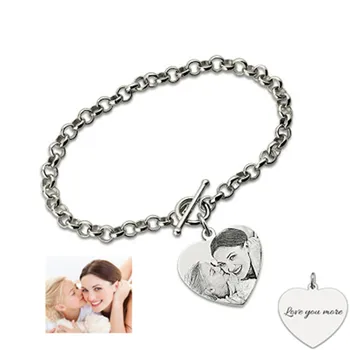 Personalise Picture Tag Heart Bracelet With Engraving 925 Silver women name Charm Bracelet For Female Mama Grandma#SS40
Personalise Picture Tag Heart Bracelet With Engraving 925 Silver women name Charm Bracelet For Female Mama Grandma#SS40
