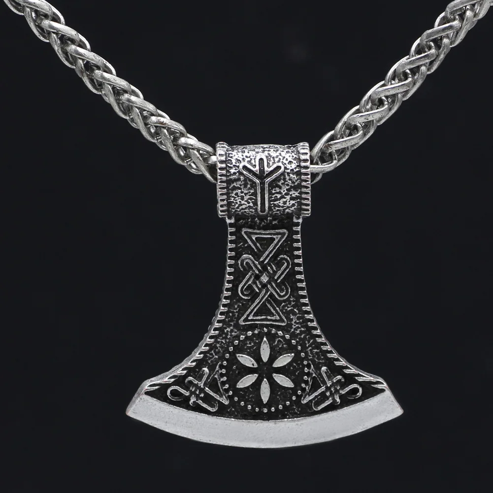 Viking Mammen Odin Symbol Rune Horror Peru Necklace Colo Axe Pendant Necklace Metal Chain Nordic Talisman Clear Details
Viking Mammen Odin Symbol Rune Horror Peru Necklace Colo Axe Pendant Necklace Metal Chain Nordic Talisman Clear Details