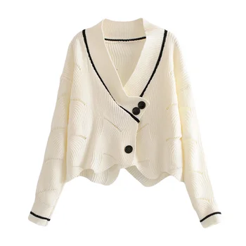 Women's sweater female autumn long-sleeved loose shirt irregular white V-neck temperament elegant loose solid color wild clothes
Women's sweater female autumn long-sleeved loose shirt irregular white V-neck temperament elegant loose solid color wild clothes