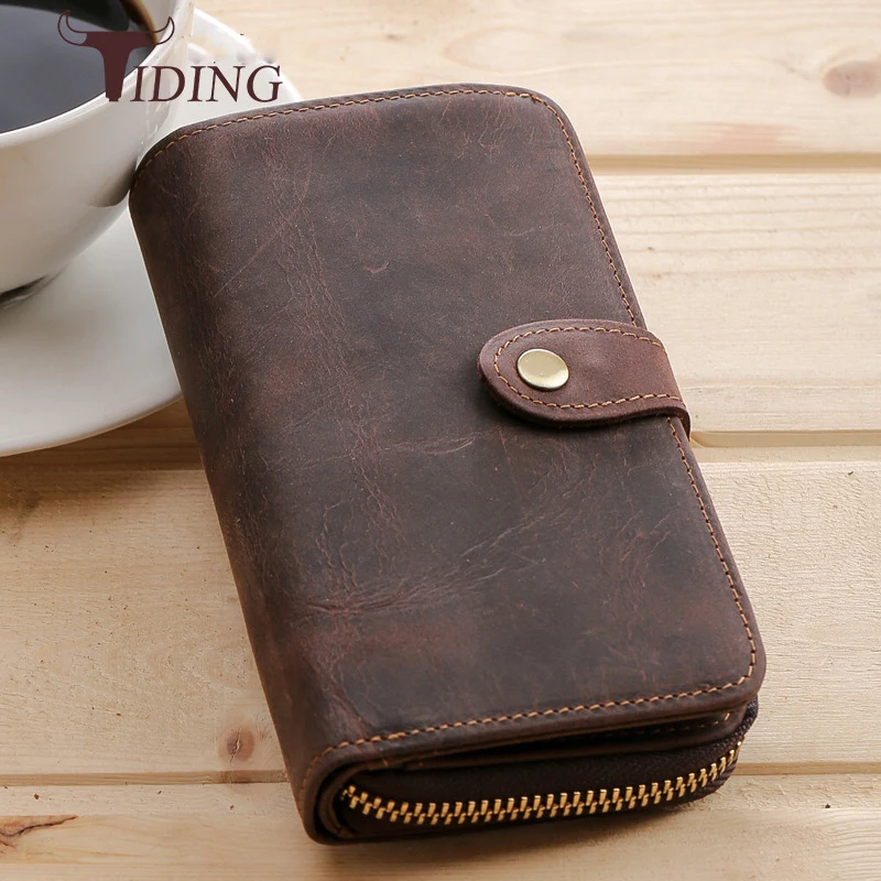 tiding Vintage Cowhide Leather Wallet with Zipper Pocket for Cell Phone and coins Mens Purse Credit Card Holder 2017 New 4027
tiding Vintage Cowhide Leather Wallet with Zipper Pocket for Cell Phone and coins Mens Purse Credit Card Holder 2017 New 4027