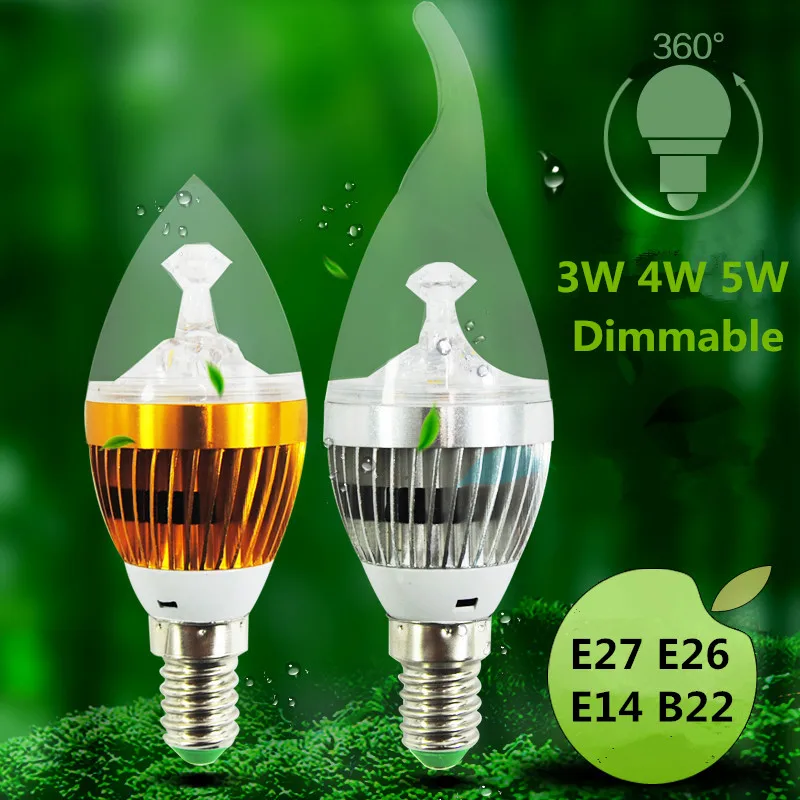 LED candle light 3w e27 bulb chandelier E26 LAMP 4w E14 AC 85-265V dimmable 110V 220V Lighting Bulbs 5W B22 high power bulbs
LED candle light 3w e27 bulb chandelier E26 LAMP 4w E14 AC 85-265V dimmable 110V 220V Lighting Bulbs 5W B22 high power bulbs