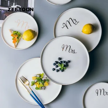 1PCS Nordic Style Gold Plating Plate Ceramic Tableware Dinnerware Steak Spaghetti Pastry Dish Round Saucer Breakfast Flat Dish
1PCS Nordic Style Gold Plating Plate Ceramic Tableware Dinnerware Steak Spaghetti Pastry Dish Round Saucer Breakfast Flat Dish