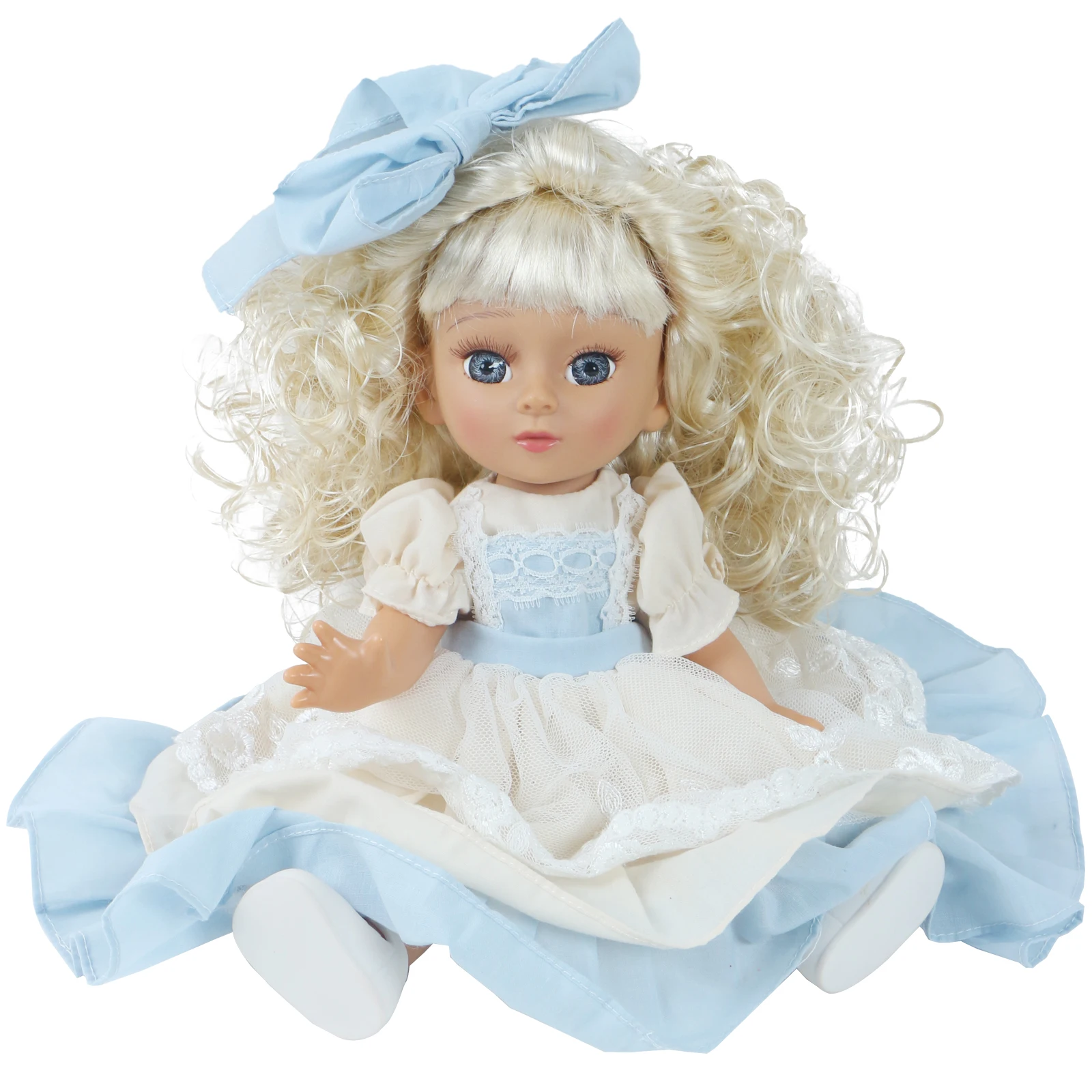 14.5 Inch Baby Girl Doll Golden Curls Blue Bowknot Lace Dress 36cm Vinyl Puppet Toy for Girls Birthday Christmas
14.5 Inch Baby Girl Doll Golden Curls Blue Bowknot Lace Dress 36cm Vinyl Puppet Toy for Girls Birthday Christmas