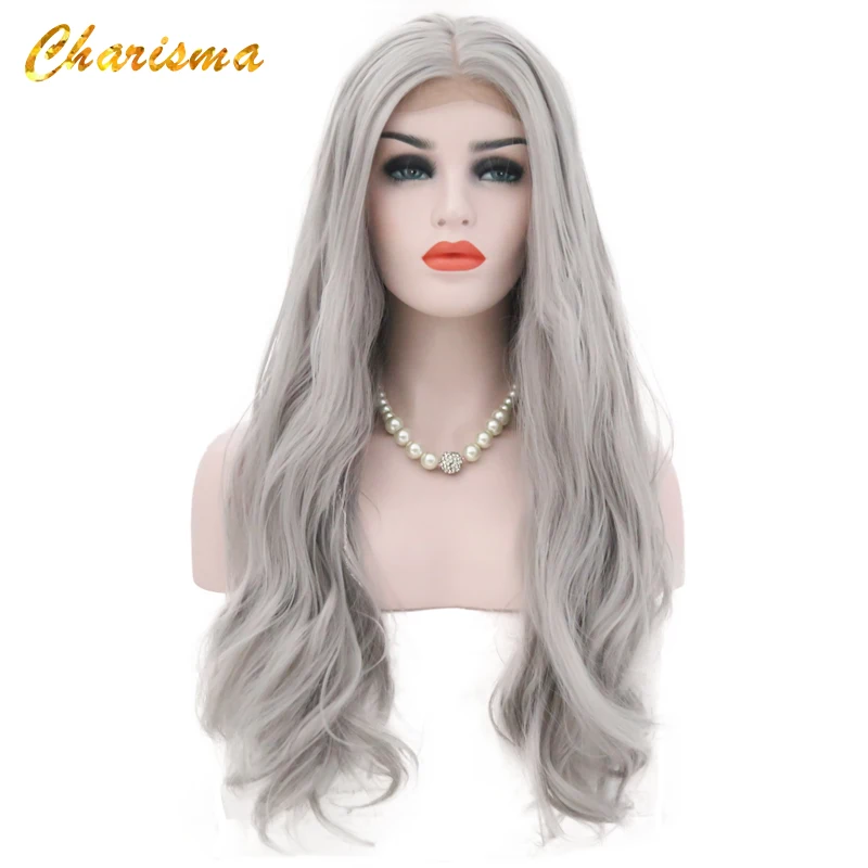 Charisma Synthetic Long Wave Lace Front Wigs 150% Density Glueless Grey Color wigs With Natural Hairline Combs Inside For Women
Charisma Synthetic Long Wave Lace Front Wigs 150% Density Glueless Grey Color wigs With Natural Hairline Combs Inside For Women