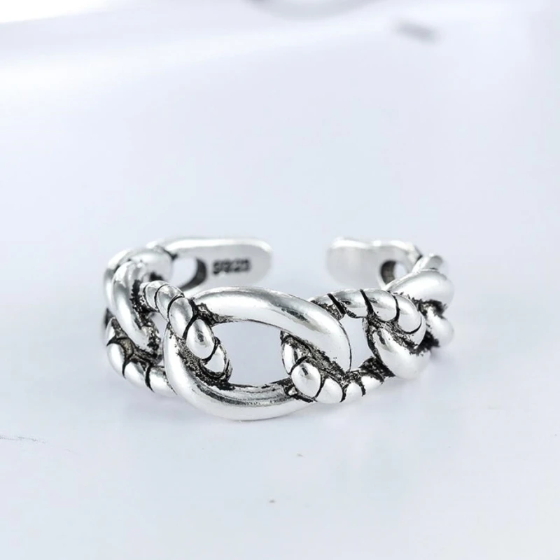 WYEAIIR Knotted Rope Buckle Mini Retro Creative Literary Simple 925 Sterling Silver Female Resizable Opening Rings
WYEAIIR Knotted Rope Buckle Mini Retro Creative Literary Simple 925 Sterling Silver Female Resizable Opening Rings