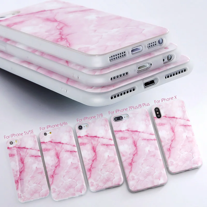 Iphone 5s 5 SE 6 6s 8 6/7/8 plus X Granite Scrub Marble Stone Painted Silicone Phone Case