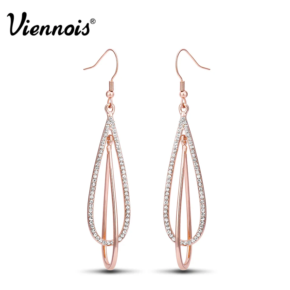 Viennois Rose Gold Color Long Dangle Earrings for Woman Double Layer Drop Earring Full Rhinestone Paved Female Dangle Earrings
Viennois Rose Gold Color Long Dangle Earrings for Woman Double Layer Drop Earring Full Rhinestone Paved Female Dangle Earrings