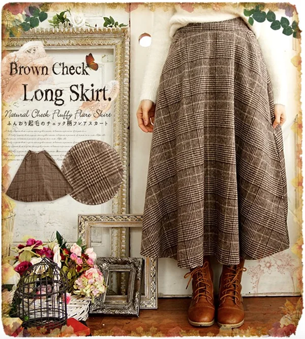 Vintage Mori Girl Spring Autumn Thick Plaid Skirt Elastic Waist Pleated Retro Women Skirt Female Long Casual Novelty Skirt Saia
Vintage Mori Girl Spring Autumn Thick Plaid Skirt Elastic Waist Pleated Retro Women Skirt Female Long Casual Novelty Skirt Saia