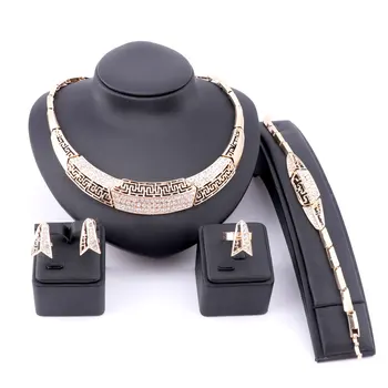Fashion Gold Color Rhinestone Jewelry Set Necklace Bracelet Earring Ring For Women Wedding Party Accessories Jewelry Sets
Fashion Gold Color Rhinestone Jewelry Set Necklace Bracelet Earring Ring For Women Wedding Party Accessories Jewelry Sets
