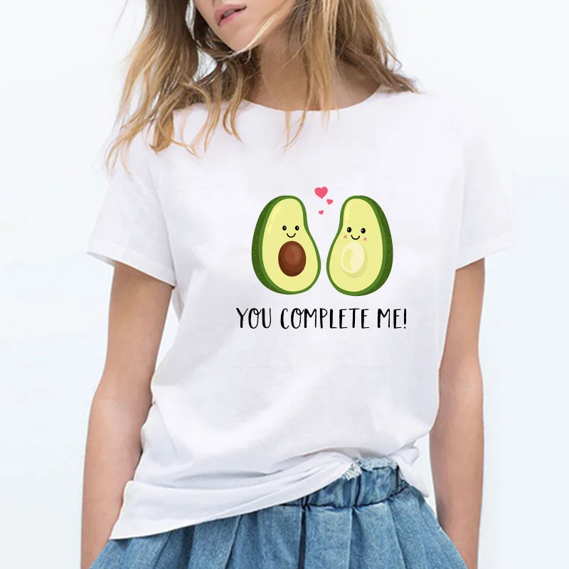 Korean Kawaii Cartoon Avocado Vegan Short Sleeve T-shirt Womens Vogue Small Fresh Casual YOU COMPLETE ME Clothes Tops Female Tee
Korean Kawaii Cartoon Avocado Vegan Short Sleeve T-shirt Womens Vogue Small Fresh Casual YOU COMPLETE ME Clothes Tops Female Tee