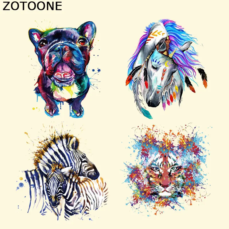 Термопатчи ZOTOON с изображением животных термотрансферный патч Мультяшные
