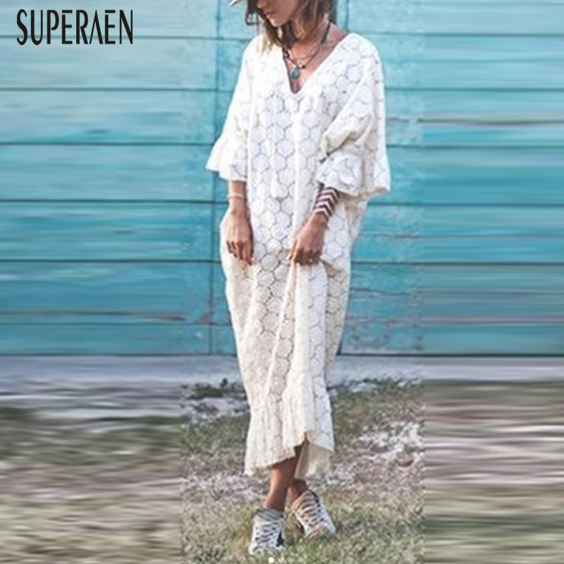 SuperAen Europe Fashion Women Long Dress Solid Color V-neck Irregular Ladies Dress 2019 Summer New Women Clothing
SuperAen Europe Fashion Women Long Dress Solid Color V-neck Irregular Ladies Dress 2019 Summer New Women Clothing