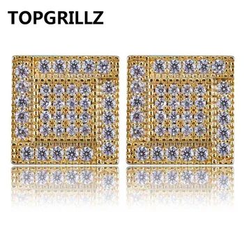 TOPGRILLZ Hip Hop Copper Square Stud Earrings With Screw Back Charm For Women Men Gold Color Cubic Zircon Earring Jewelry Gifts
TOPGRILLZ Hip Hop Copper Square Stud Earrings With Screw Back Charm For Women Men Gold Color Cubic Zircon Earring Jewelry Gifts