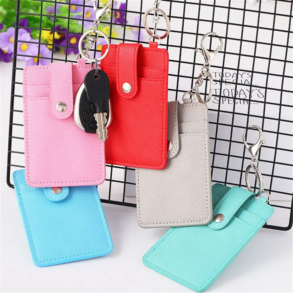 1pc Solid Color Card Holder Portable Key Chain ID Bus Card Cover Bank Credit Cards Protect Case School Office Korea Supplies
1pc Solid Color Card Holder Portable Key Chain ID Bus Card Cover Bank Credit Cards Protect Case School Office Korea Supplies
