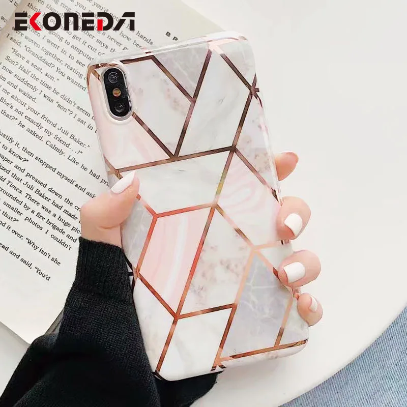 EKONEDA Geometric Gold Marble Case For iPhone XR Case Silicone Soft Cover For iPhone 7 Case For iPhone X XS Max 6S 7 8 Plus
EKONEDA Geometric Gold Marble Case For iPhone XR Case Silicone Soft Cover For iPhone 7 Case For iPhone X XS Max 6S 7 8 Plus