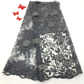 Senior grey french lace fabrics Latest elegant 3d appliques tulle mesh lace fabric with beads nigerian lace 5yards A1170-2
Senior grey french lace fabrics Latest elegant 3d appliques tulle mesh lace fabric with beads nigerian lace 5yards A1170-2
