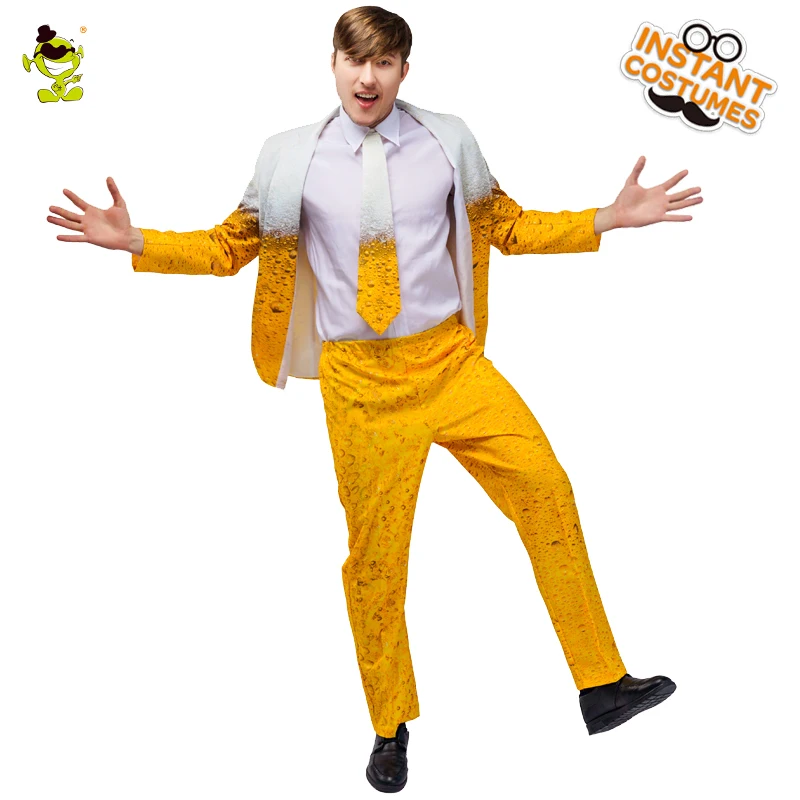 Mens Oktoberfest Suit Beer Role Play Fancy Dress Adult Beer Suit Deluxe