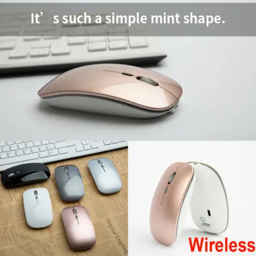 Мини 2 4 GHz USB Беспроводная Бесшумная мышь 1600 точек/дюйм зарядка оптическая для Apple