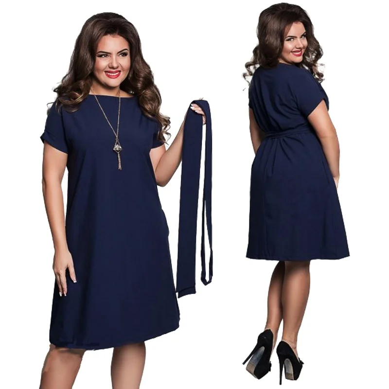 H Fashion Elegant Casual Women Blue Dresses Big Size Plus Size Women's Dress Summer Sashes O-Neck Bodycon Chiffon Party Dress
H Fashion Elegant Casual Women Blue Dresses Big Size Plus Size Women's Dress Summer Sashes O-Neck Bodycon Chiffon Party Dress