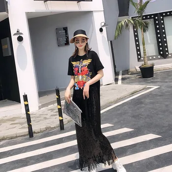 Thailand Tide brand 2019 summer new print heavy work sequin stitching short-sleeved dress female loose fringe skirt
Thailand Tide brand 2019 summer new print heavy work sequin stitching short-sleeved dress female loose fringe skirt