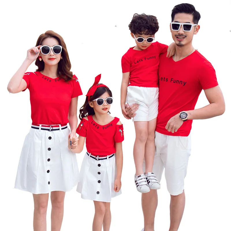 Mom Daughter Short T-shirt and Skirt Suit Father Son Letter Print Top and Short Pants Set Family Matching Outfit Casual Clothes
Mom Daughter Short T-shirt and Skirt Suit Father Son Letter Print Top and Short Pants Set Family Matching Outfit Casual Clothes