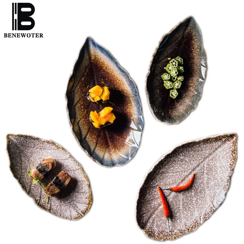 Creative Leaves Shape Dinner Plate Ceramic Tableware Vintage Japanese Style Dinnerware Features Restaurant Snacks Dish Fish Tray
Creative Leaves Shape Dinner Plate Ceramic Tableware Vintage Japanese Style Dinnerware Features Restaurant Snacks Dish Fish Tray