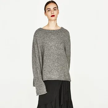 2019 Autumn Sweater Women Flare Long Sleeve O Neck Knitted Solid Sweaters Loose Casual Sweater Winter Knitted Sweater Pullover
2019 Autumn Sweater Women Flare Long Sleeve O Neck Knitted Solid Sweaters Loose Casual Sweater Winter Knitted Sweater Pullover