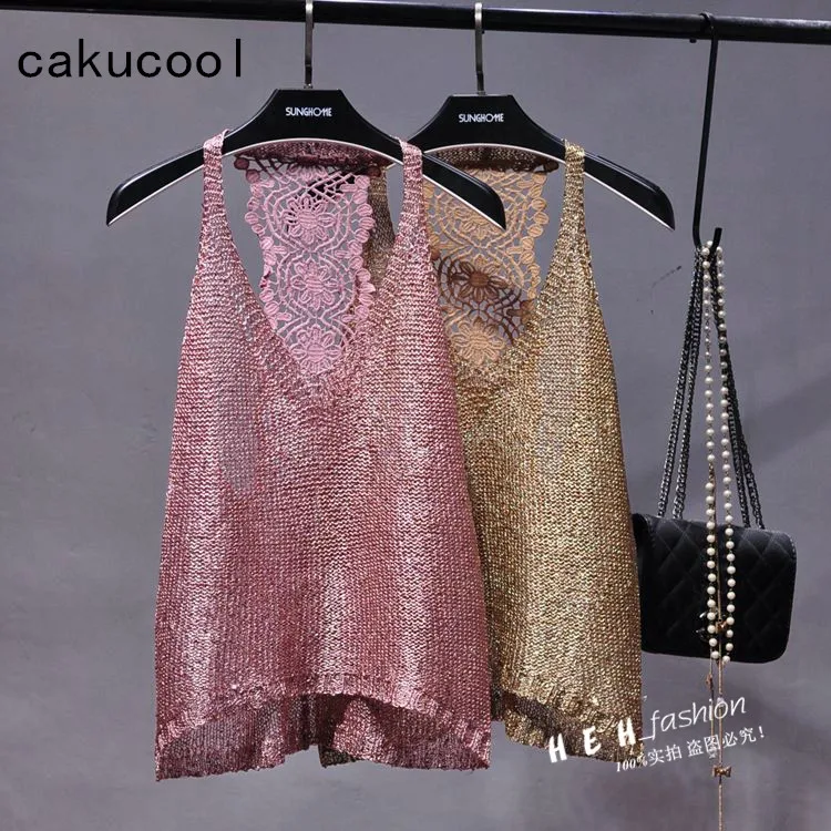 Cakucool Новая Женская Роскошная расшитая блестками камзол с цветочным кружевом v