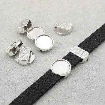 20pcs tibetan silver flat leather slider beads blank 12mm cabochon setting diy bracelets making supplies hole 10x2.5mm 
20pcs tibetan silver flat leather slider beads blank 12mm cabochon setting diy bracelets making supplies hole 10x2.5mm