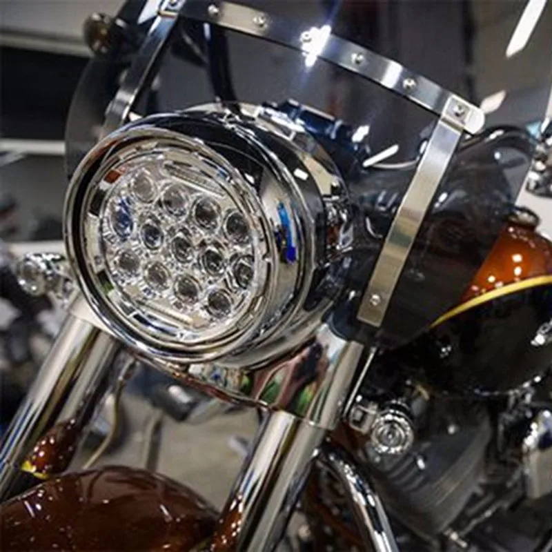 Black 7 Inch 75W Round Daymaker LED Projector Headlight Waterproof Bulb for Harley Davidson Motorcycle (8)