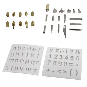 

28pcs/set Professional Wood Burning Tips Set Soldering Iron Chiseled Tips Blade Set Pyrography Tool Woodburing Pen Nozzle Kit