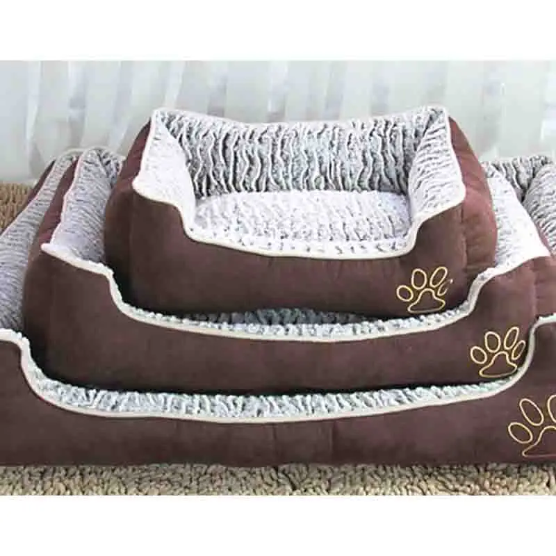Hot Dog Beds Print Pets House Cartoon Style Golden Retriever Dogs
