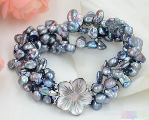 FREE SHIPPING free shipping 01277 4row 8"black lamina BAROQUE KESHI REBORN PEARL bracelet
FREE SHIPPING free shipping 01277 4row 8"black lamina BAROQUE KESHI REBORN PEARL bracelet
